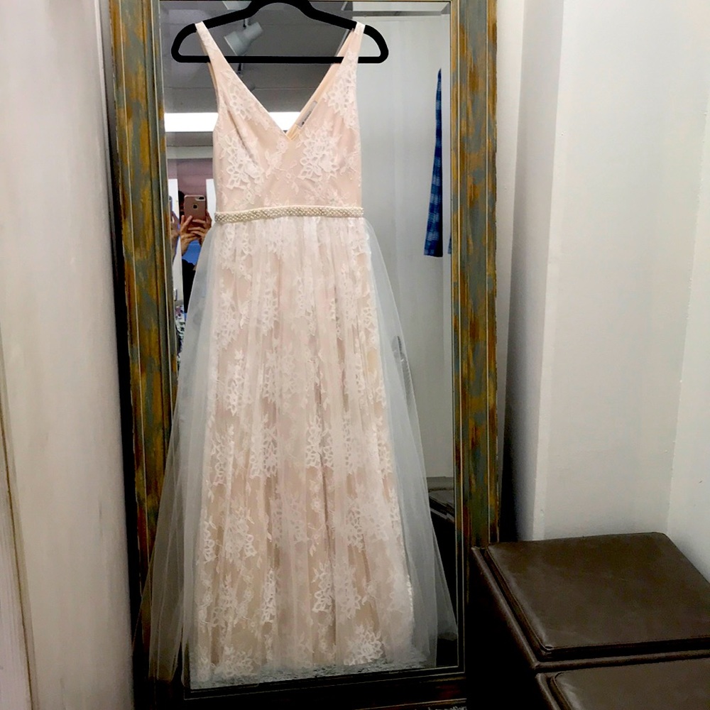 Double Layer Tule White Dress